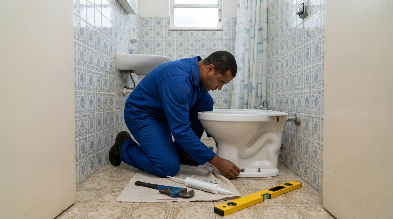 Instalação de vaso sanitário residencial em São José dos Pinhais‑PR